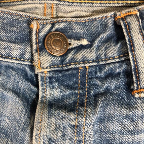 Abercrombie Fitch Jeans Mens 30x32 Blue Button‎ Fly Preppy Thrashed Distressed - Picture 4 of 11